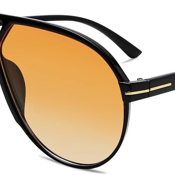 Retro Aviator Sunglasses for Women Men Oversized Classic 70s Vintage Trendy Tang - Picture 3 of 9